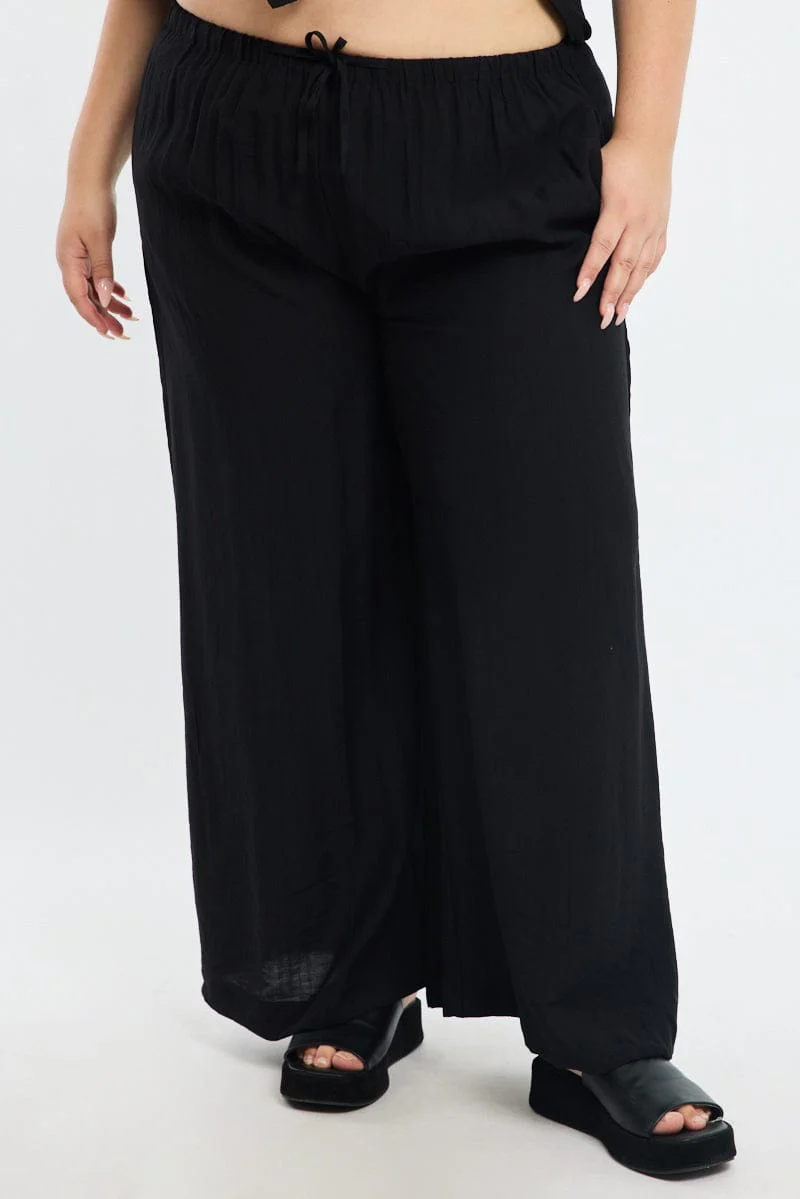 Black Pants Elastic Waist - Image 2