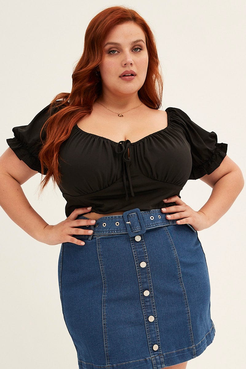 Black Peasant Top Short Sleeve Jersey - Image 3