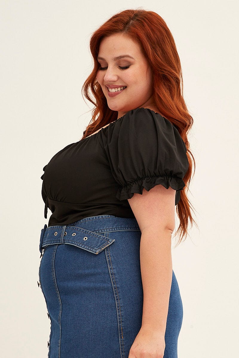 Black Peasant Top Short Sleeve Jersey - Image 4