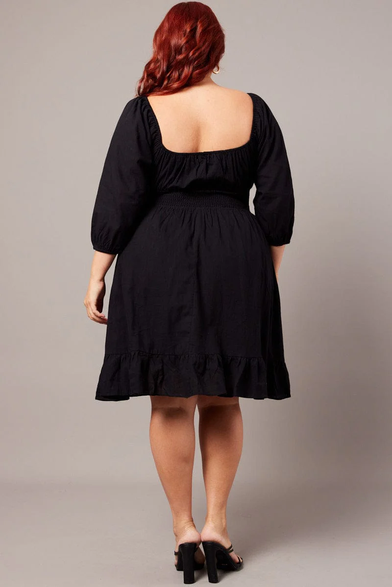 Black Peephole Minidress - Image 5