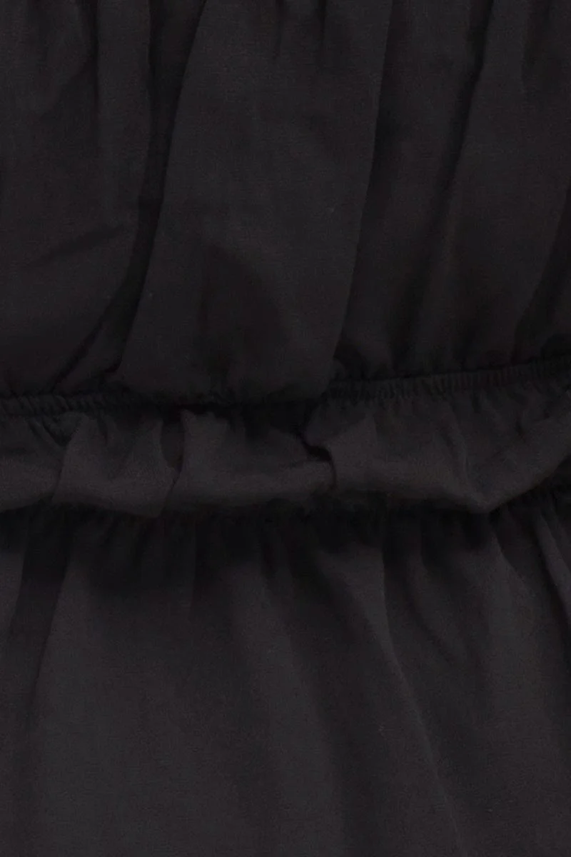 Black Peplum Top Long Sleeve Ruched - Image 6
