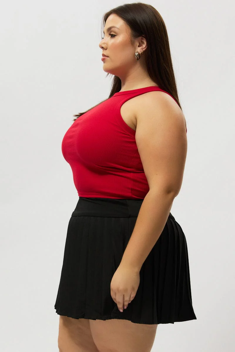Black Pleated Tennis Skirt with Shorts Underneath - Image 4