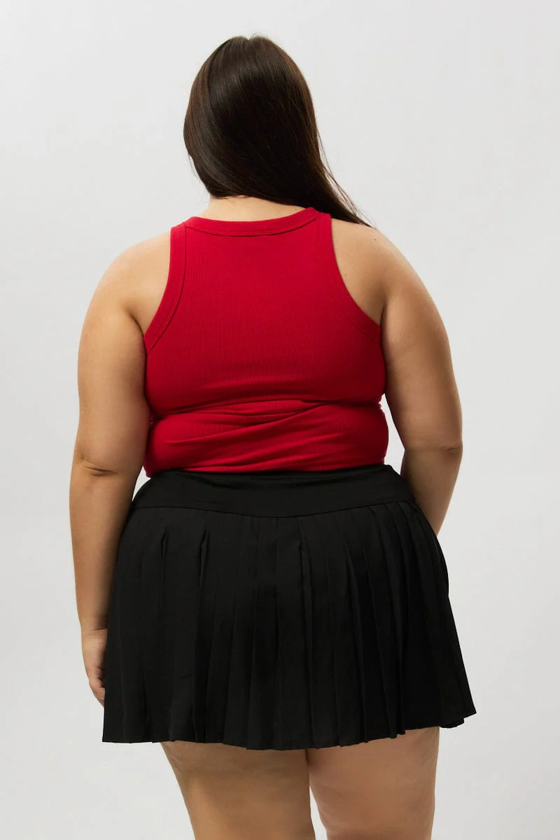 Black Pleated Tennis Skirt with Shorts Underneath - Image 5
