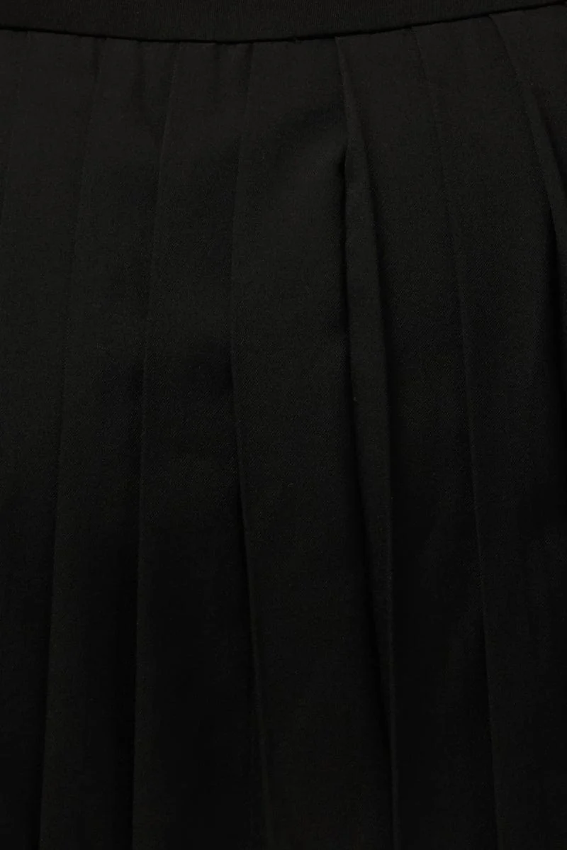 Black Pleated Tennis Skirt with Shorts Underneath - Image 6