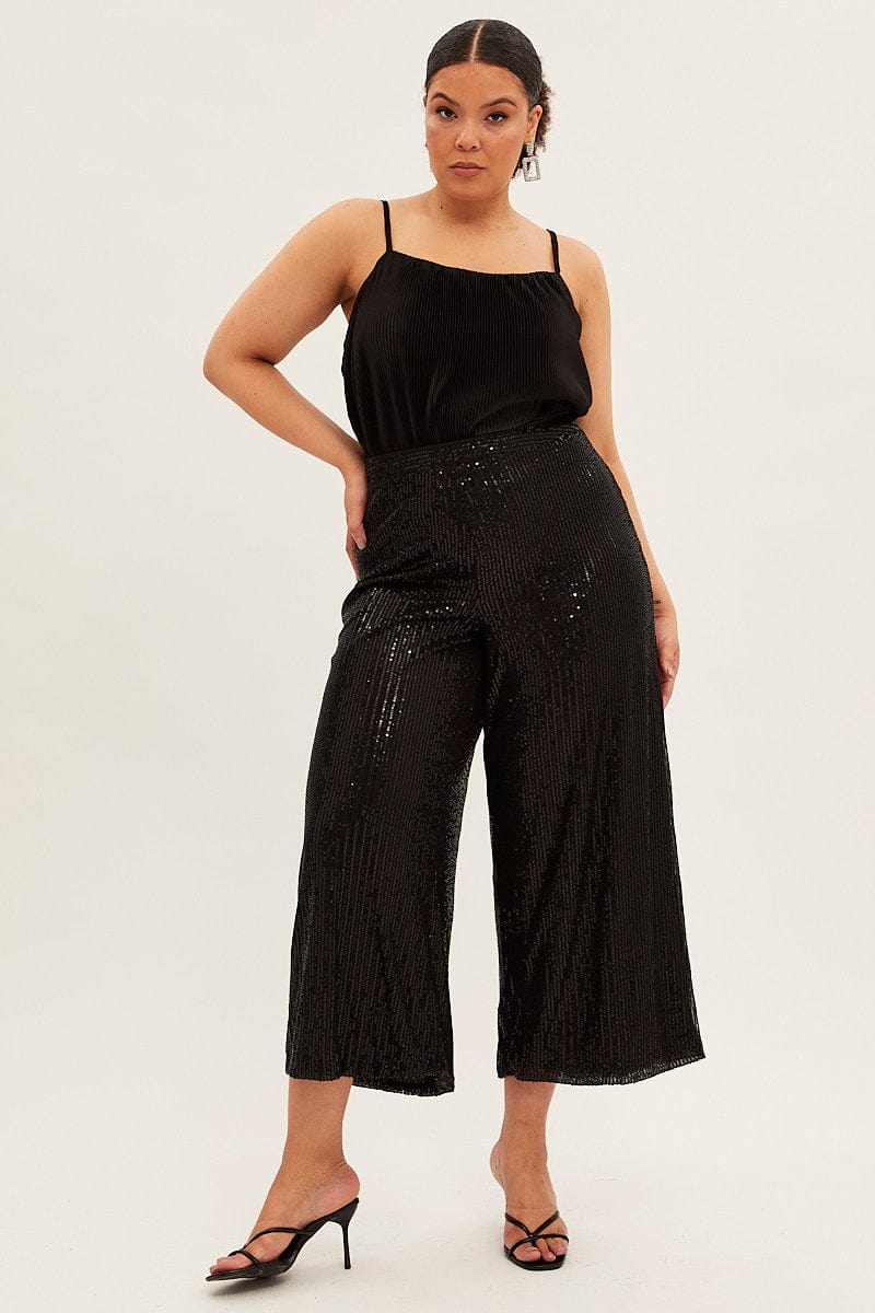 Black Plisse Top Sleeveless - Image 2