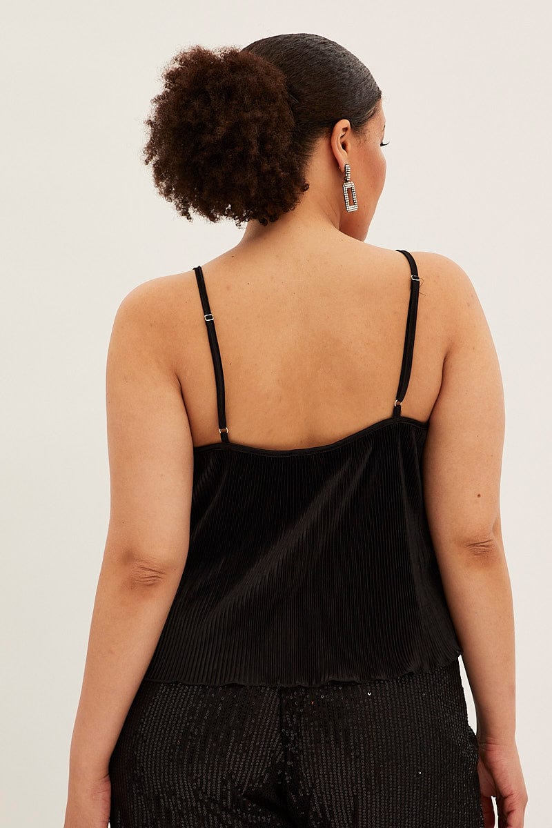 Black Plisse Top Sleeveless - Image 5