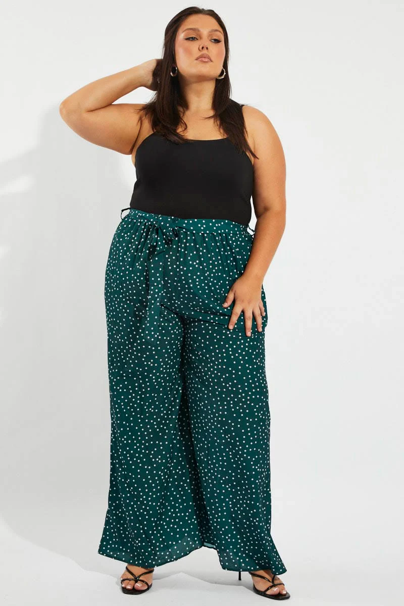 Black Polka Dot Sleeveless Jumpsuit Tie Waist Wide Leg