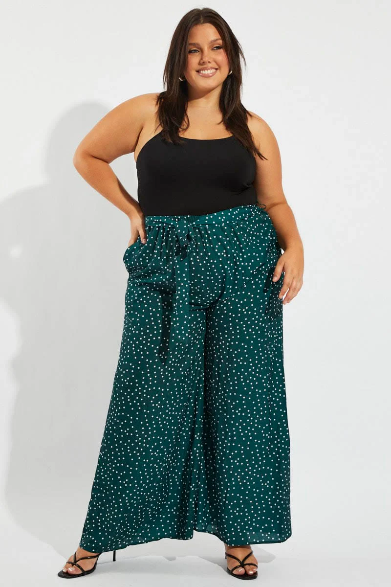 Black Polka Dot Sleeveless Jumpsuit Tie Waist Wide Leg - Image 3