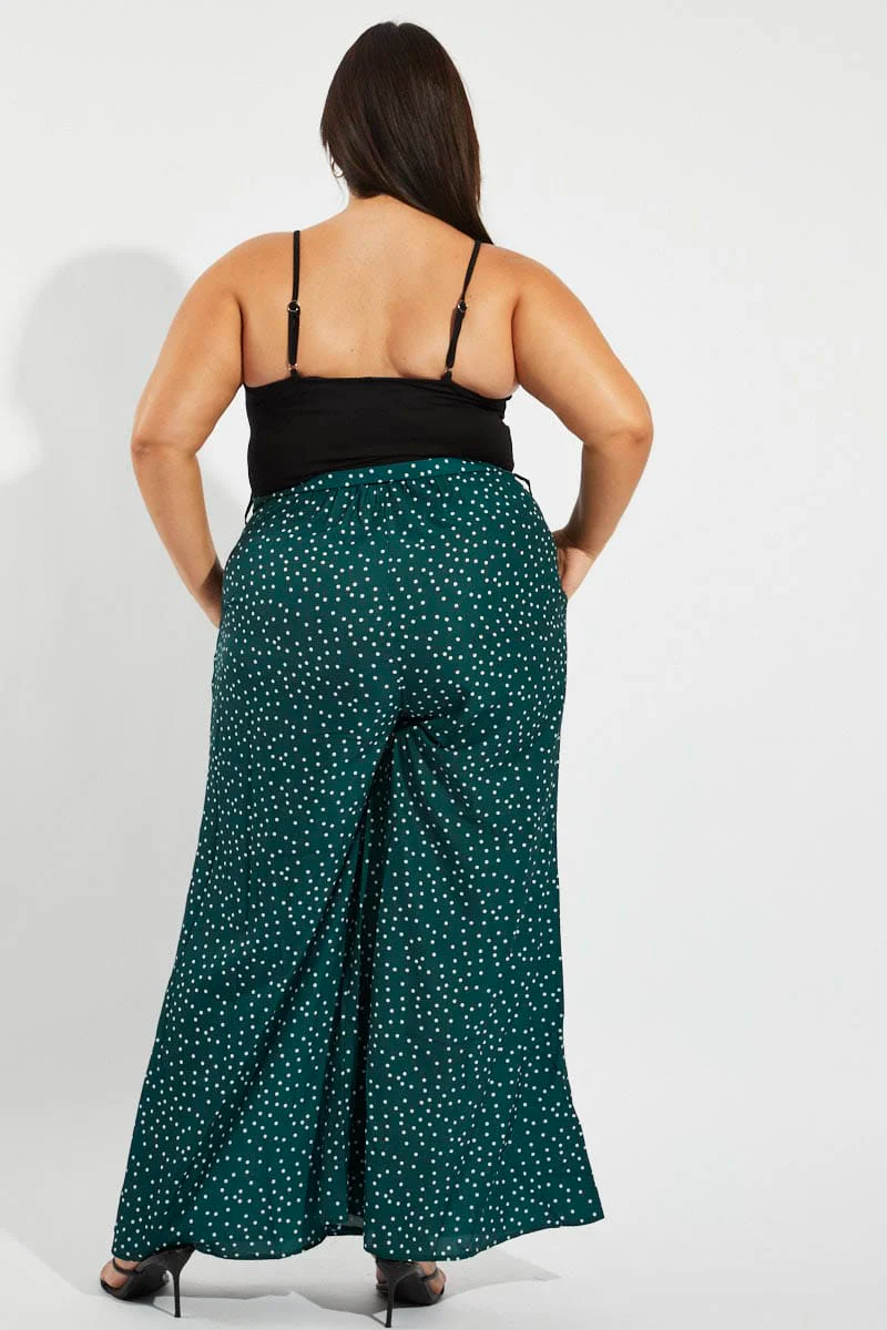 Black Polka Dot Sleeveless Jumpsuit Tie Waist Wide Leg - Image 5
