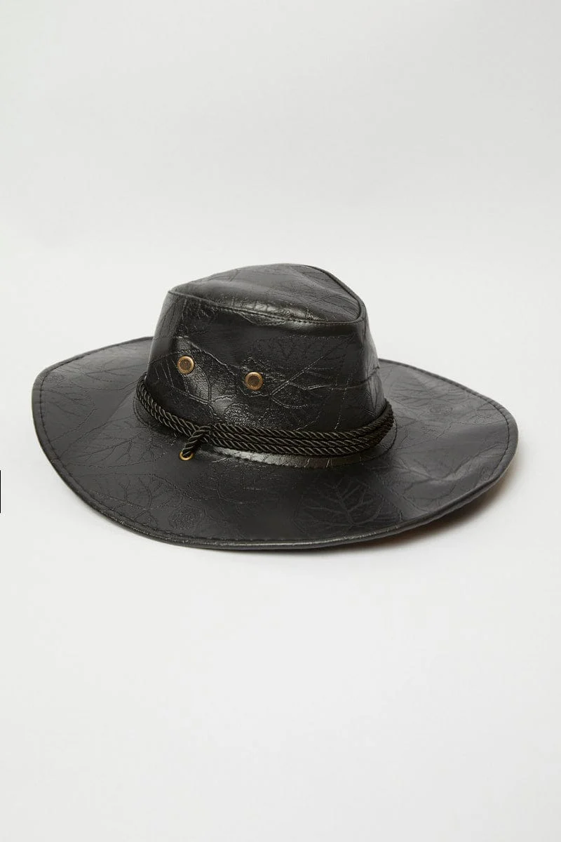 Black Pu Cowboy Hat
