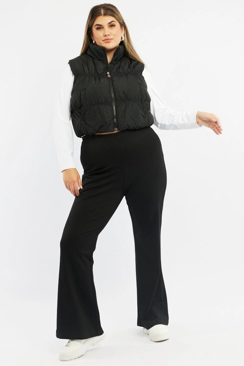 Black Puffer Vest Sleeveless - Image 2