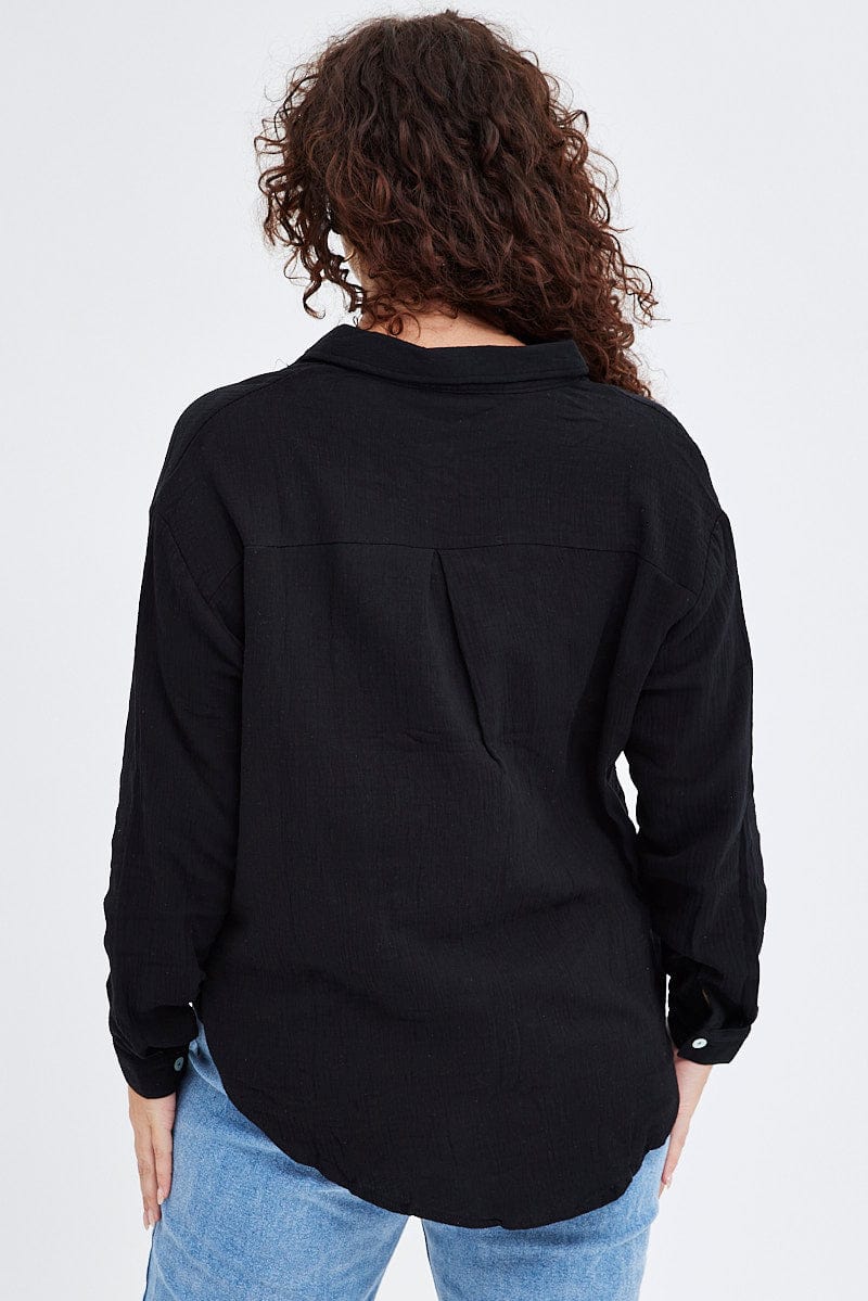 Black Relaxed Shirt Long Sleeve - Image 5