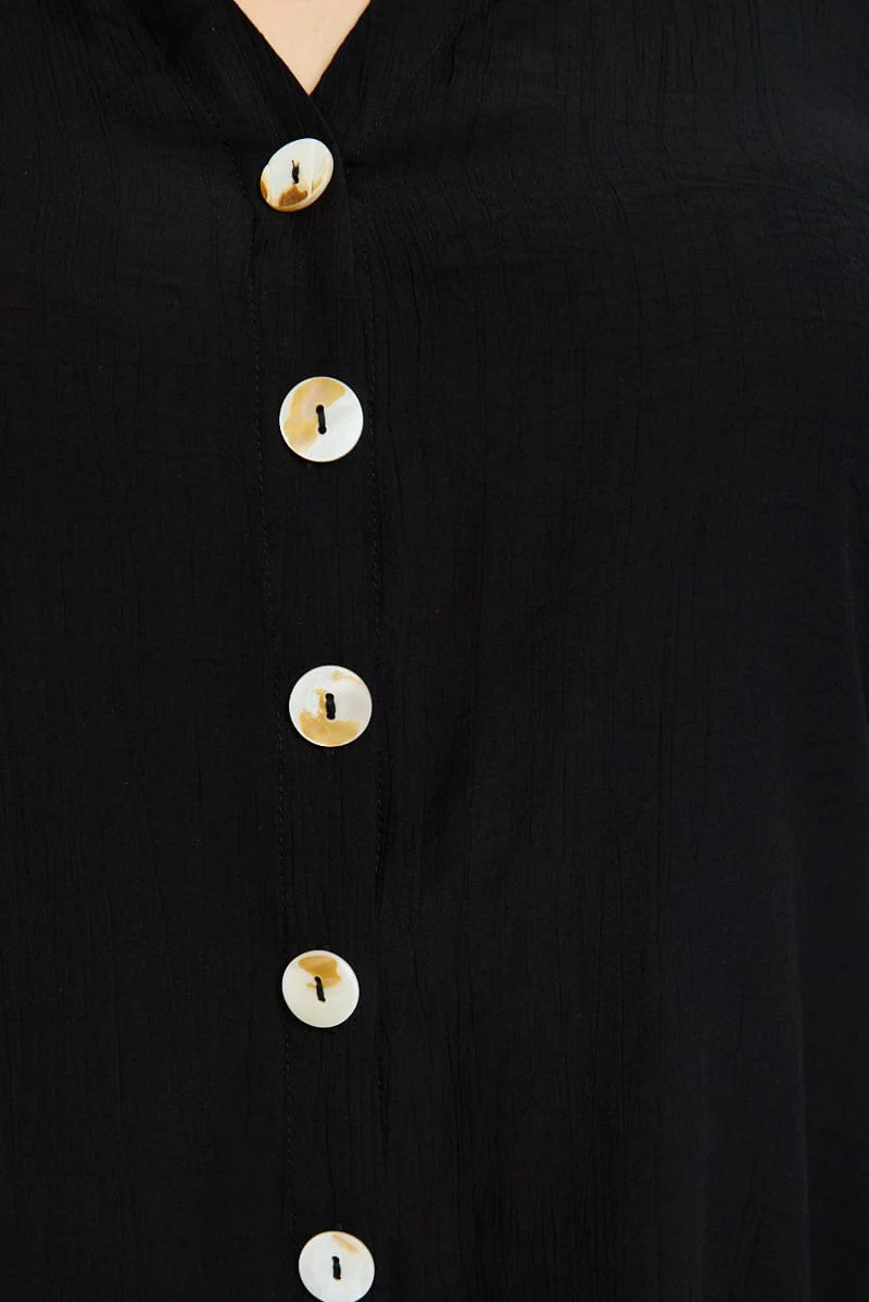 Black Relaxed Shirt Short Sleeve - Image 5