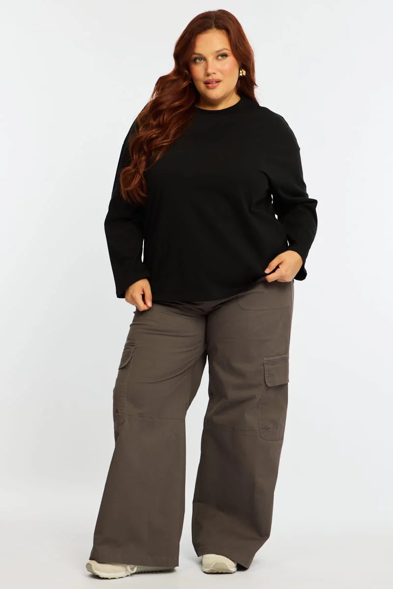 Black Relaxed T-shirt Long Sleeve - Image 3
