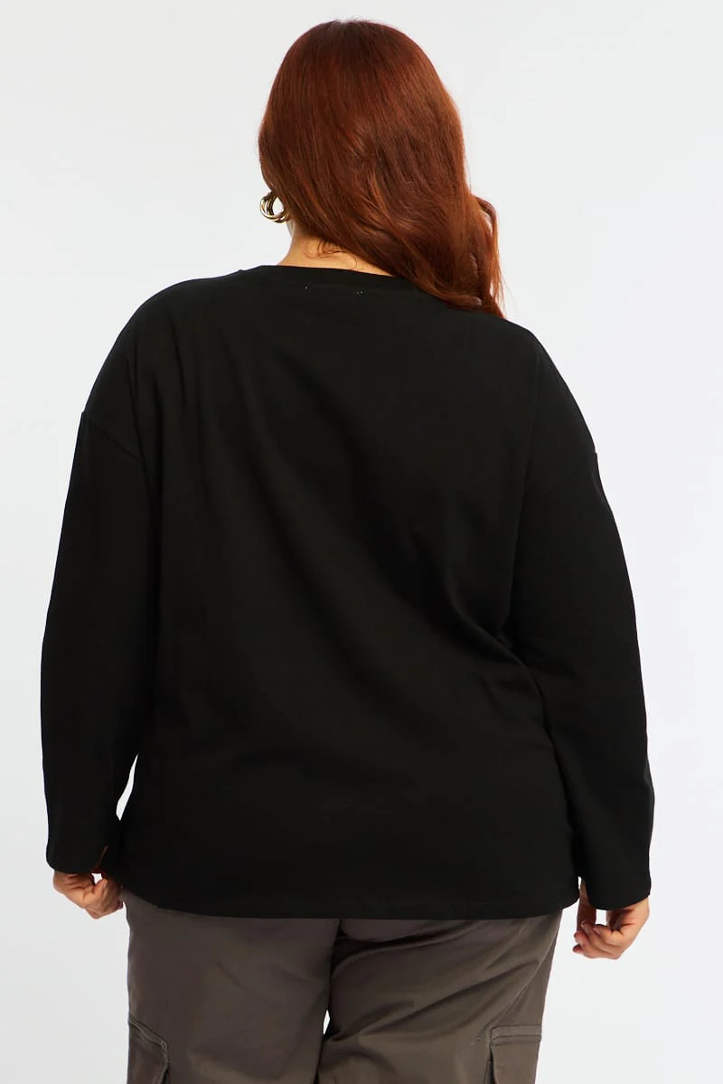 Black Relaxed T-shirt Long Sleeve - Image 6