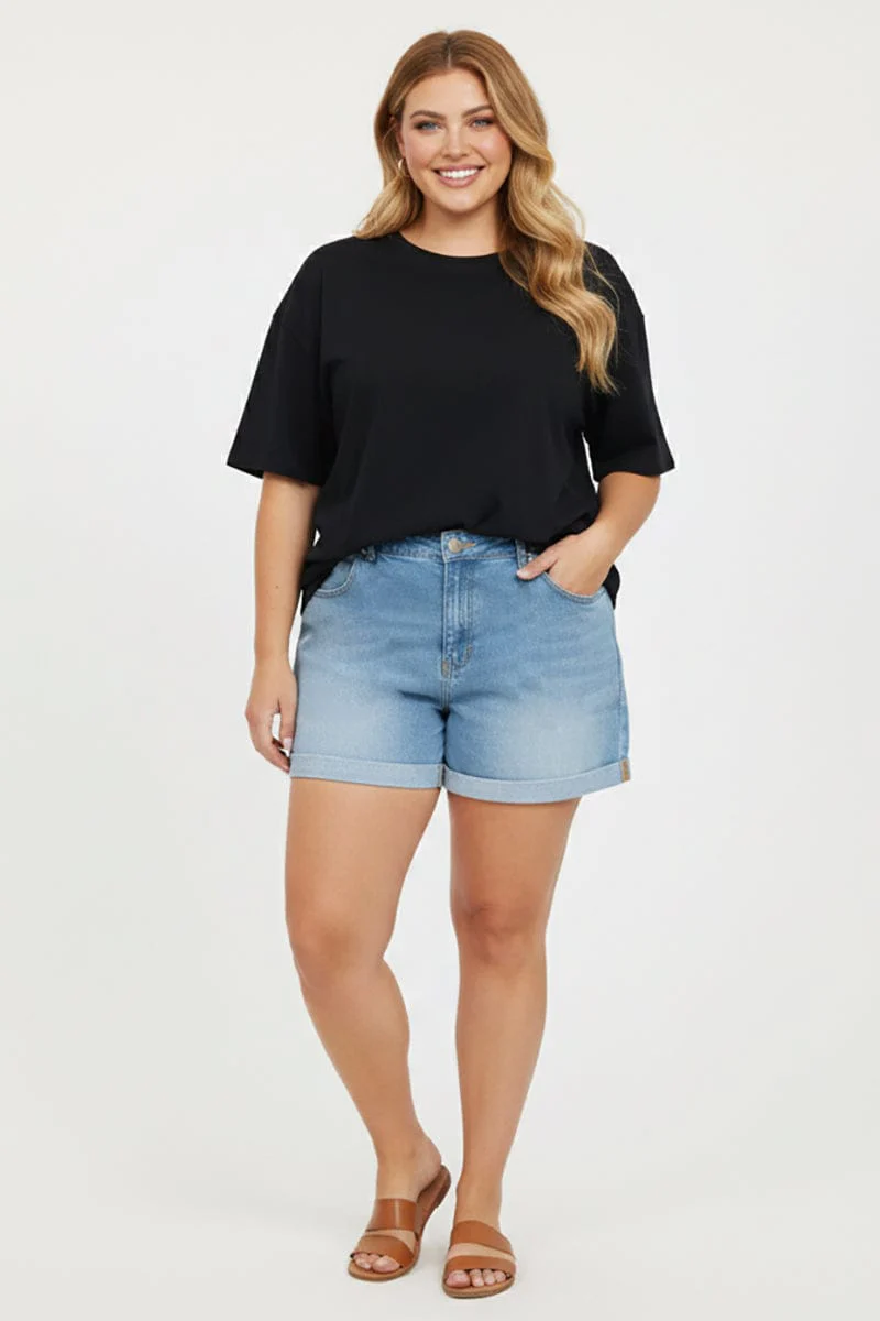 Black Relaxed Tee Short Sleeve - Image 2