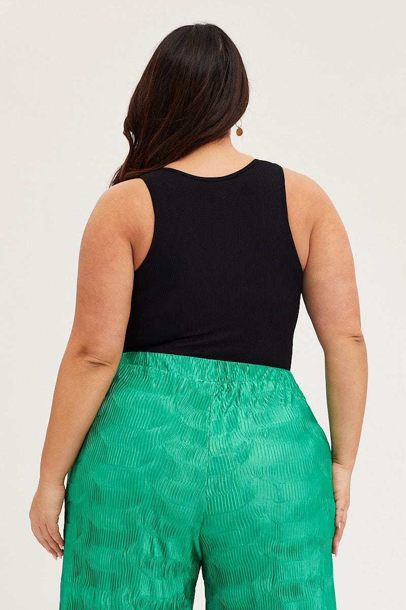 Black Rib Bodysuit Sleeveless Seamless - Image 5