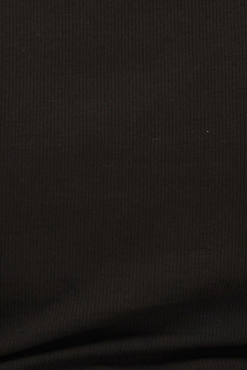 Black Rib Top Keyhole Short Sleeve Jersey - Image 6