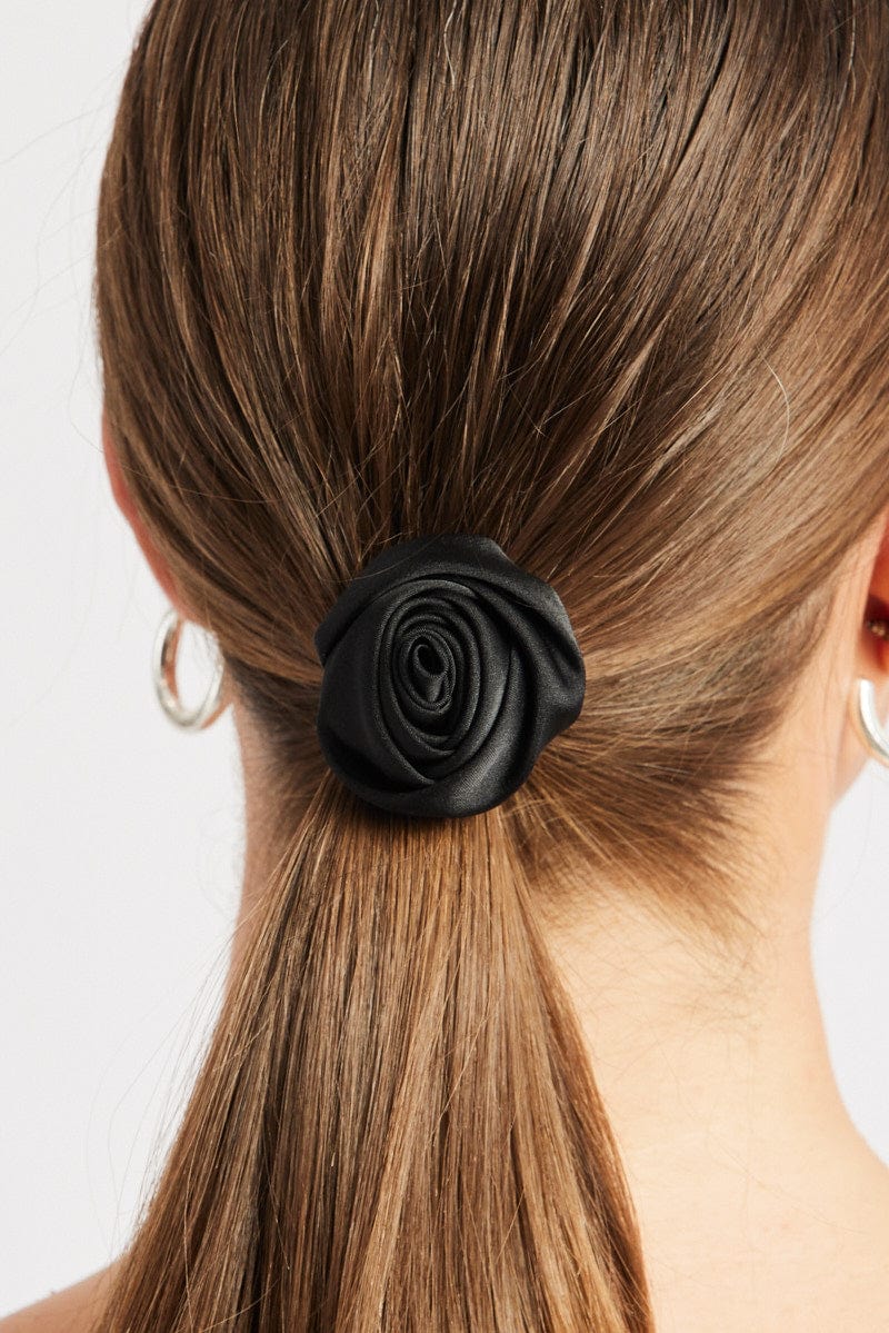 Black Rosette Hair Tie - Image 2