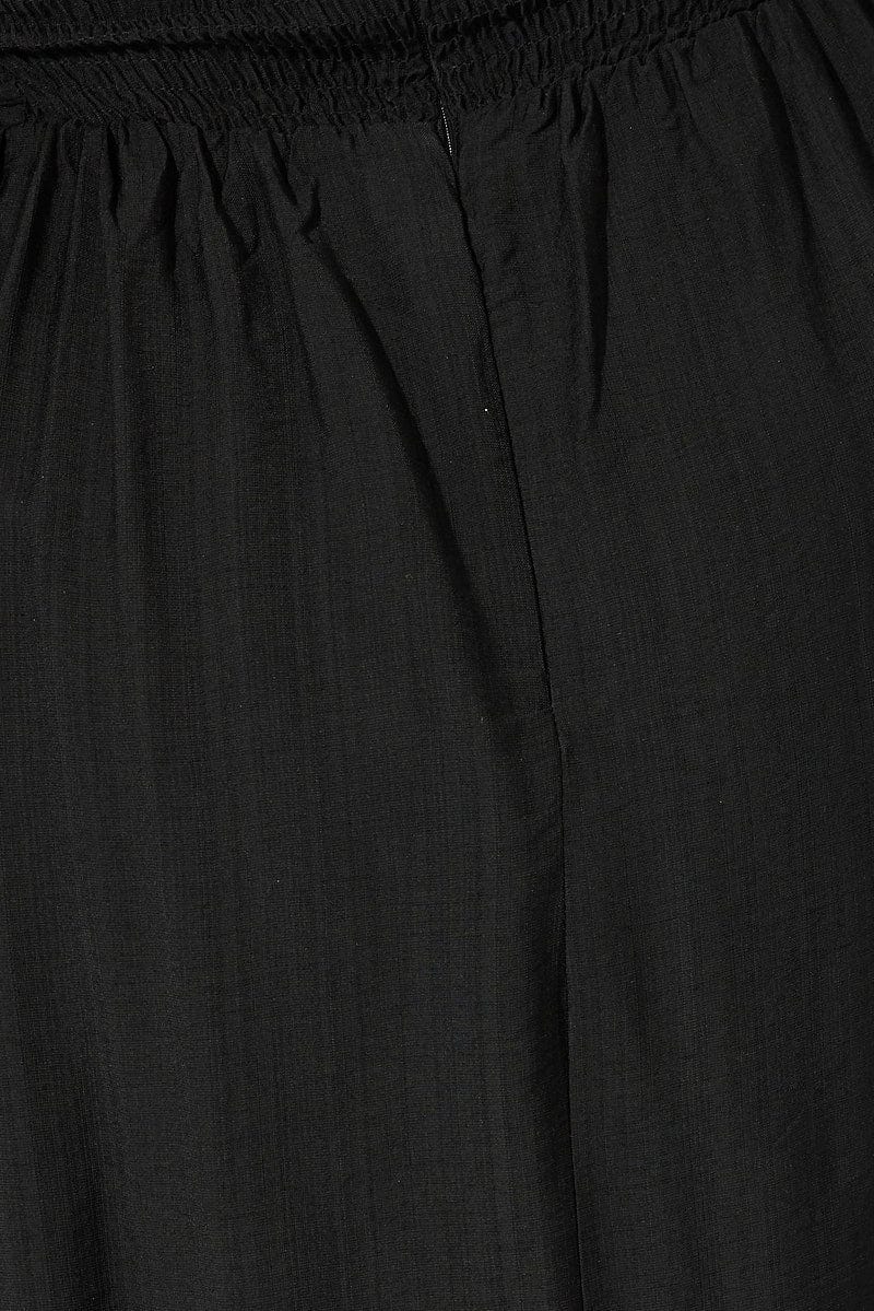 Black Ruched Waist Detail Midi Dress - Image 6