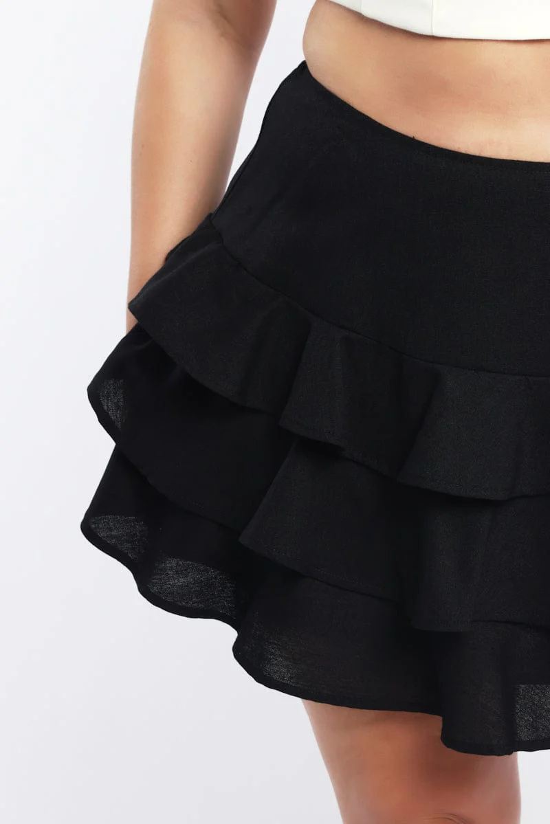Black Ruffle Mini Skirt - Image 5