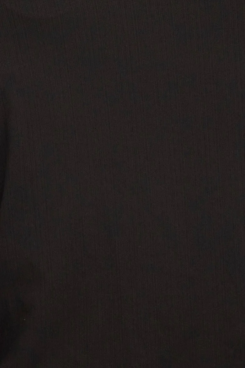 Black Ruffle Sleeve Tie Up Crop Cardigan - Image 6