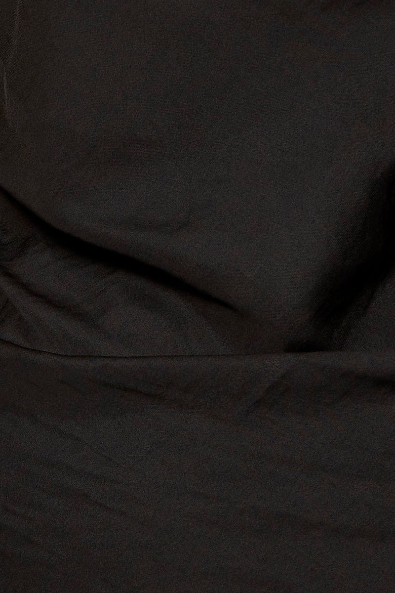 Black Satin Bodysuit Cowl Neck - Image 6