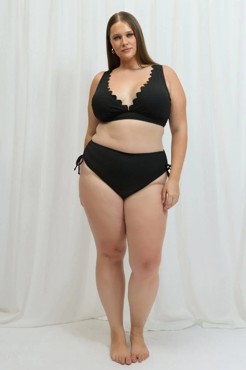 Black Scallop Edge Bikini Set - Image 2