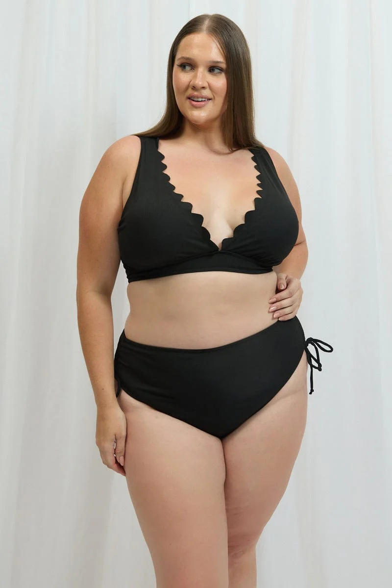 Black Scallop Edge Bikini Set - Image 3