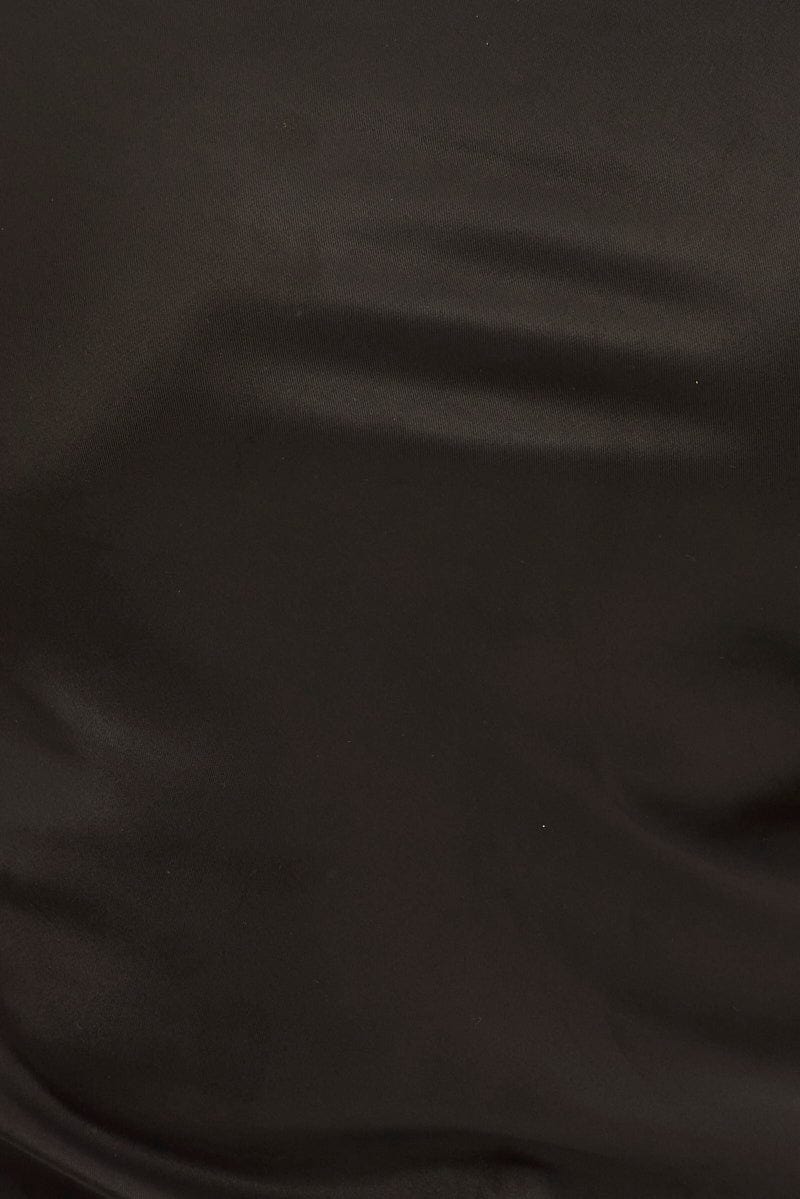 Black Scarf Top Sleeveless Crop Satin - Image 6