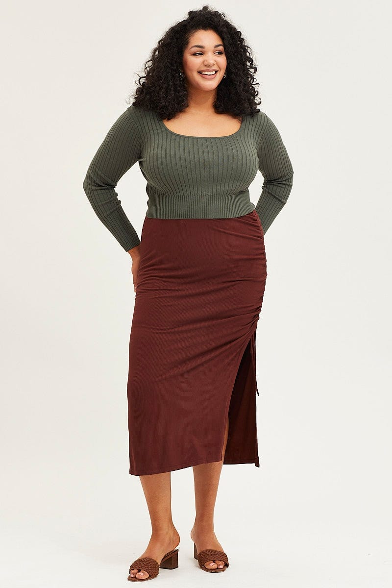 Black Scoop Neck Knit Top - Image 2