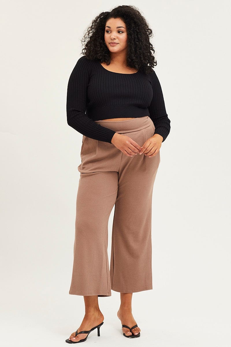 Black Scoop Neck Knit Top - Image 4