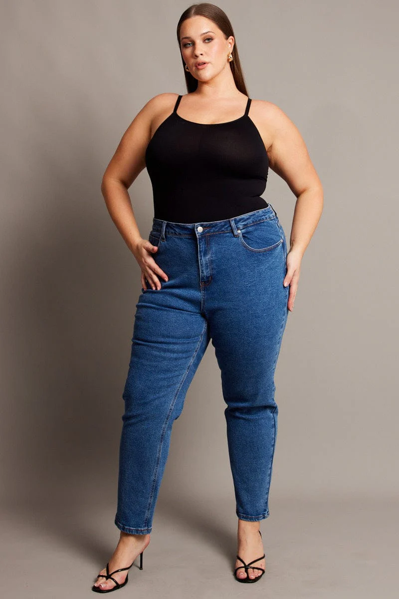 Black Shaping Singlet Top - Image 2