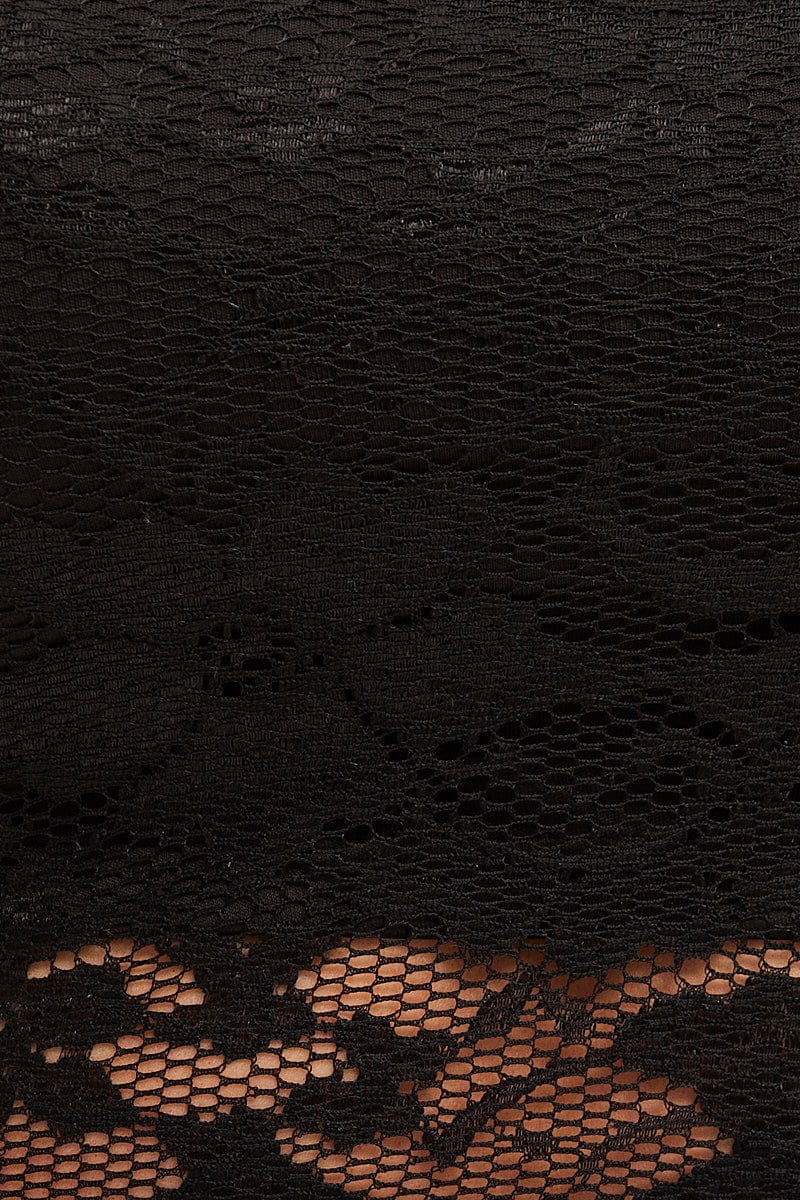 Black Shoestring Strap Lace Crop Top - Image 6