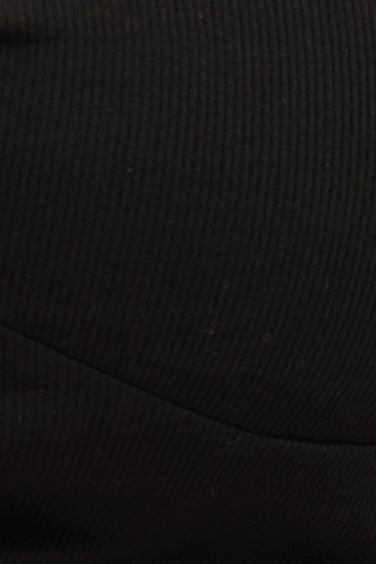 Black Shoestring Strap Rib Jersey Twist Crop Top - Image 6