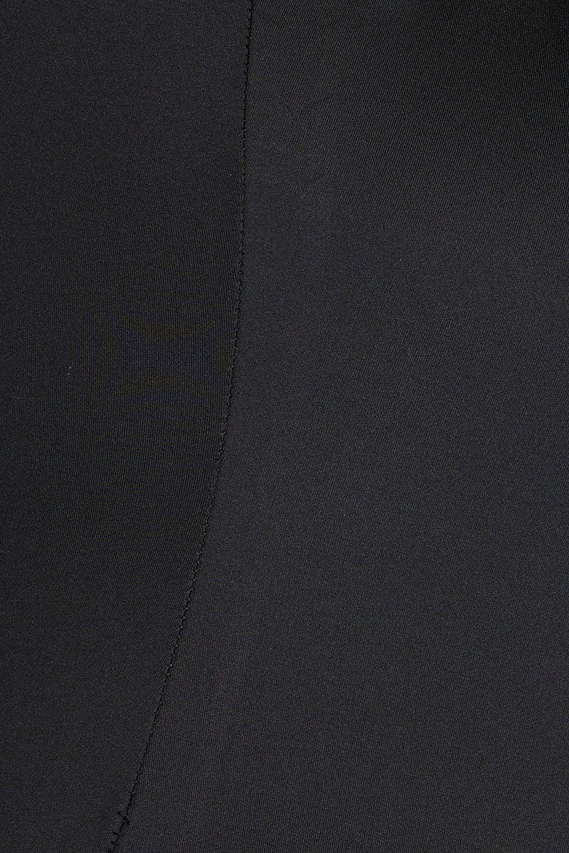 Black Short Cap Sleeve Jersey Square Neck Bodysuit - Image 6