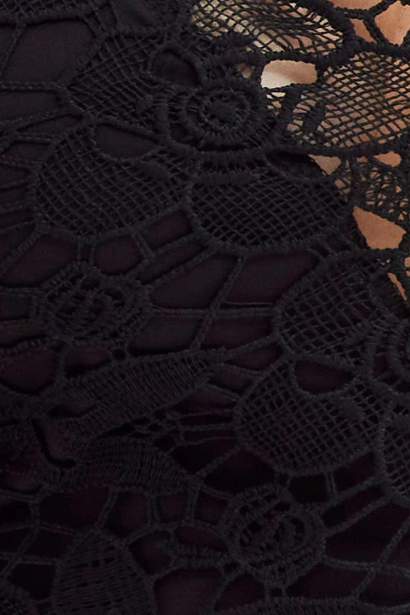 Black Short Playsuit Lace Body - Image 6