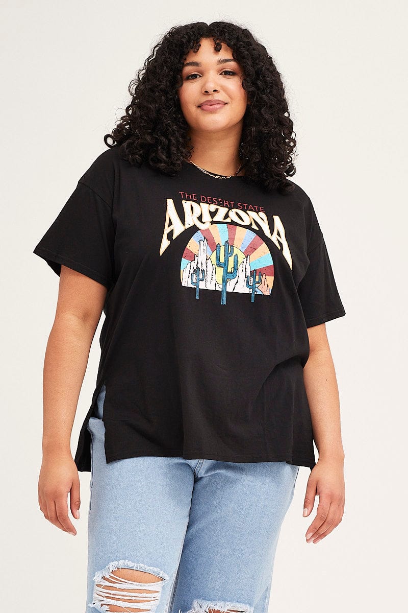 Black Short Sleeve Arizona Oversized T-shirt - Image 3