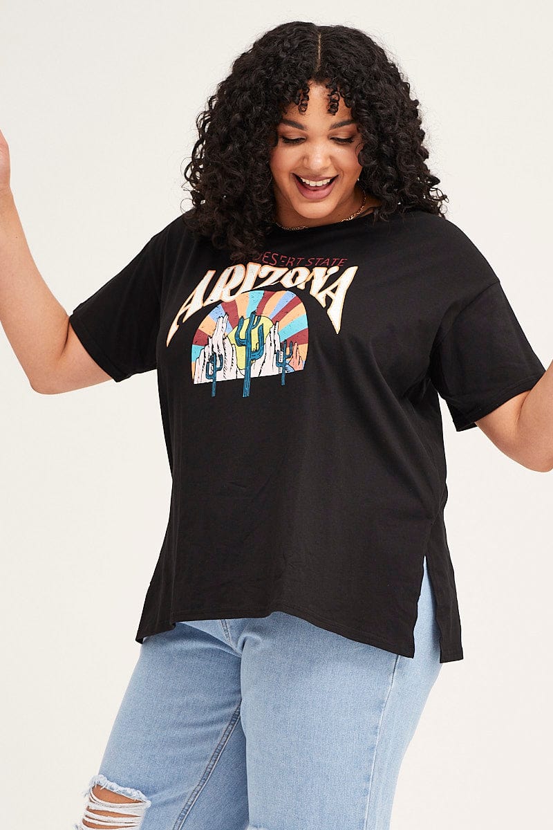 Black Short Sleeve Arizona Oversized T-shirt - Image 4