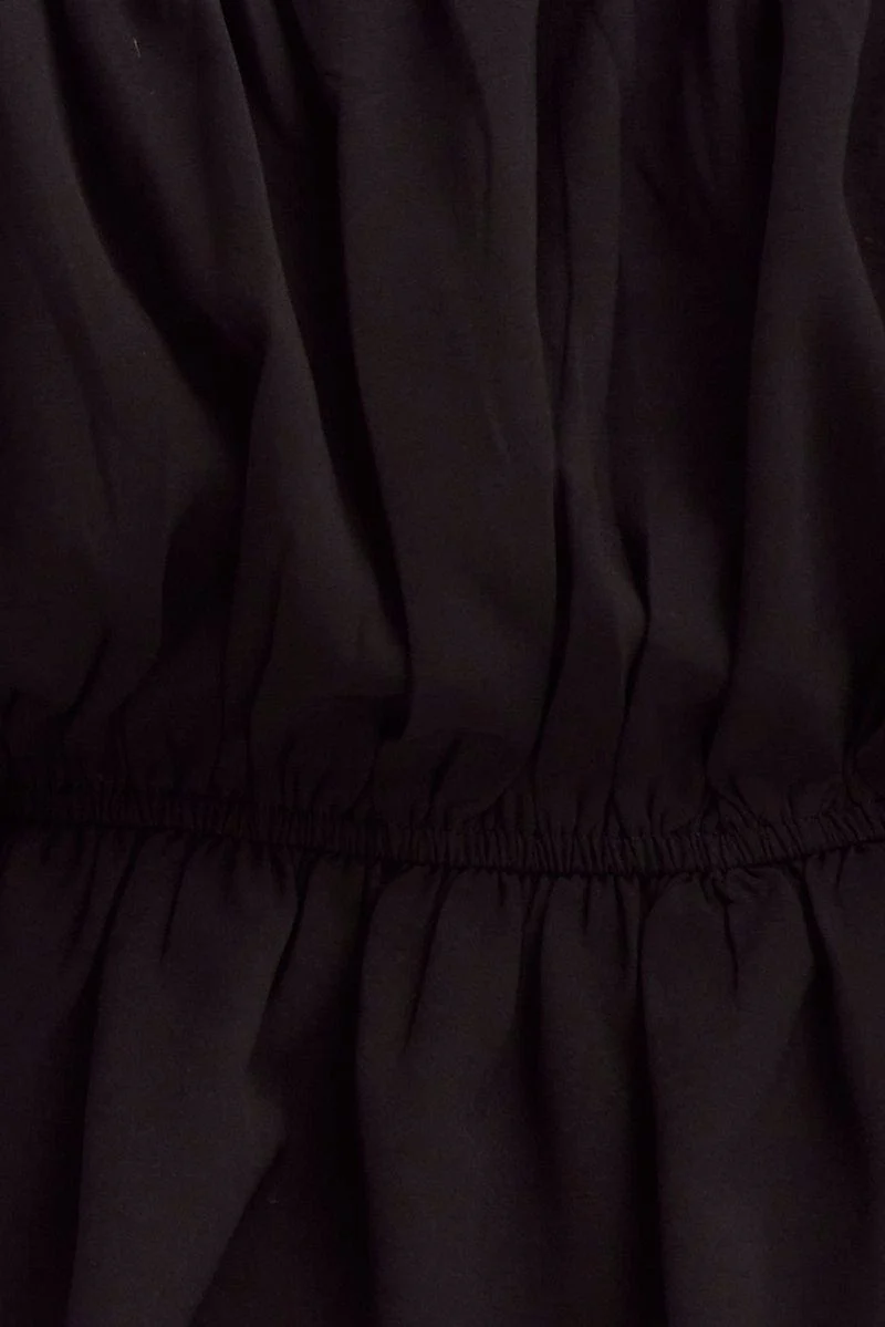 Black Short Sleeve Bardot Top - Image 6