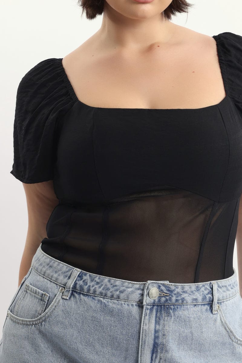 Black Short Sleeve Bodysuit - Image 5