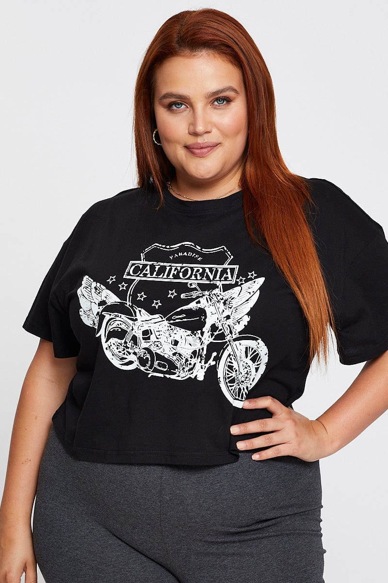 Black Short Sleeve Cali Harley T-shirt