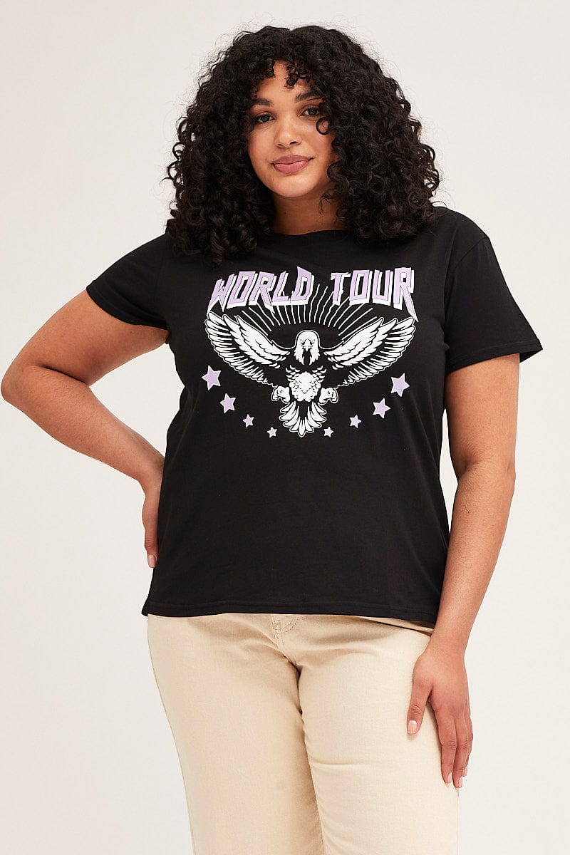 Black Short Sleeve Graphic T-shirt - Image 3