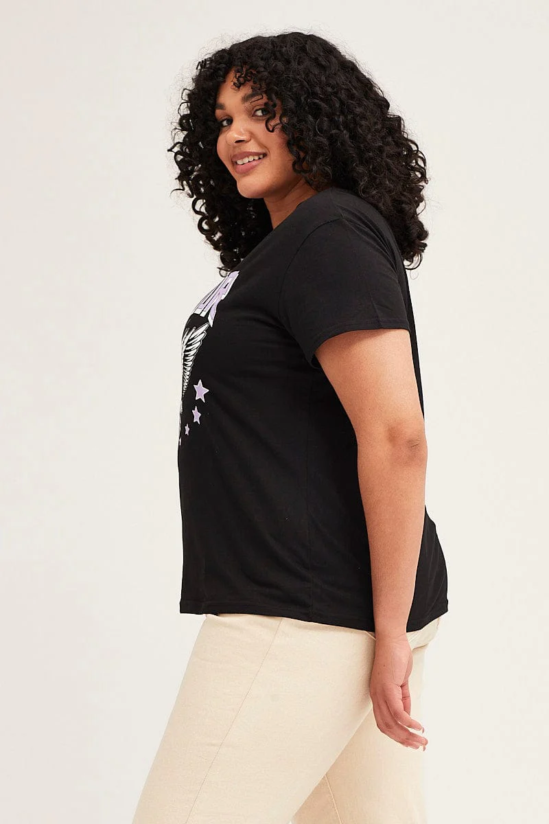 Black Short Sleeve Graphic T-shirt - Image 4