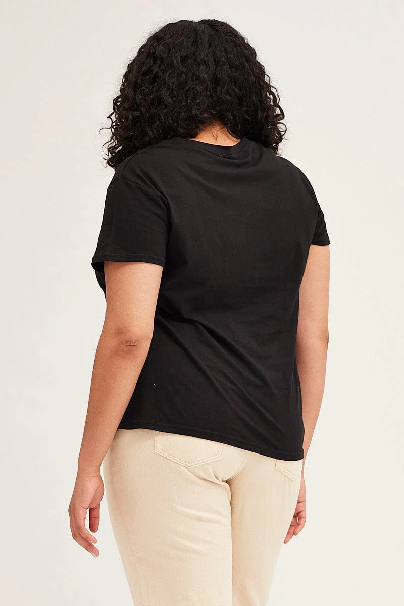 Black Short Sleeve Graphic T-shirt - Image 5