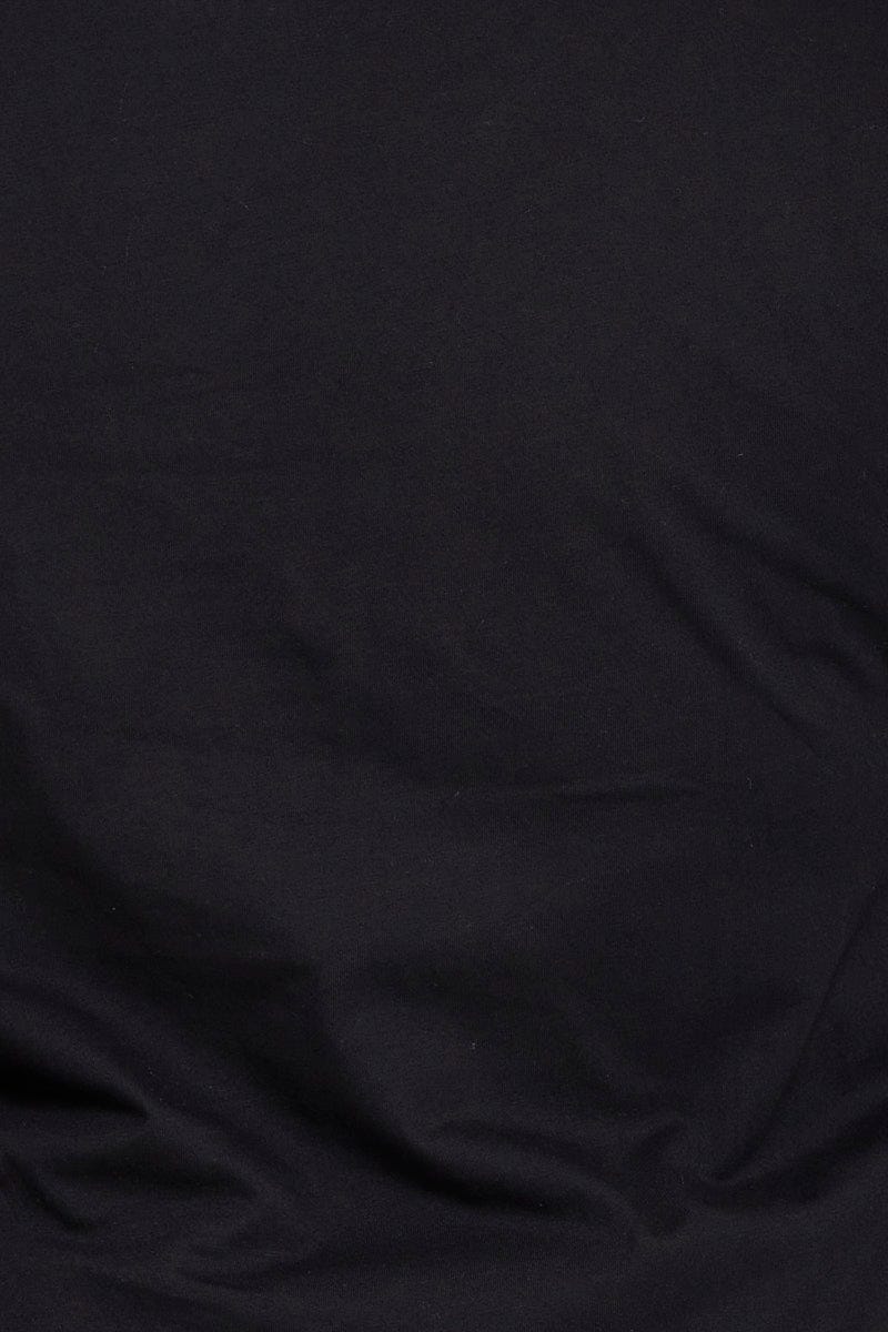 Black Short Sleeve Jersey T-shirt With Lace Sleeves - Image 6