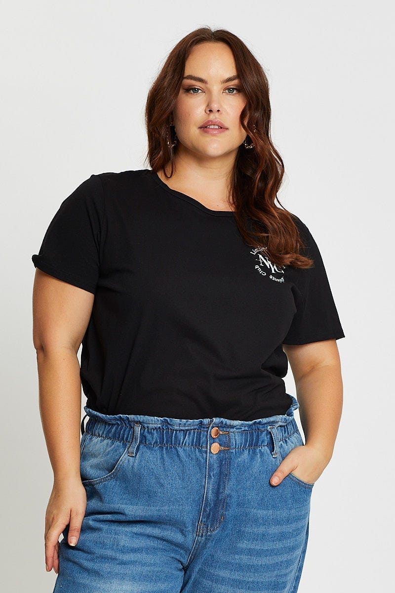 Black Short Sleeve Nyc Graphic Print T-shirt - Image 3