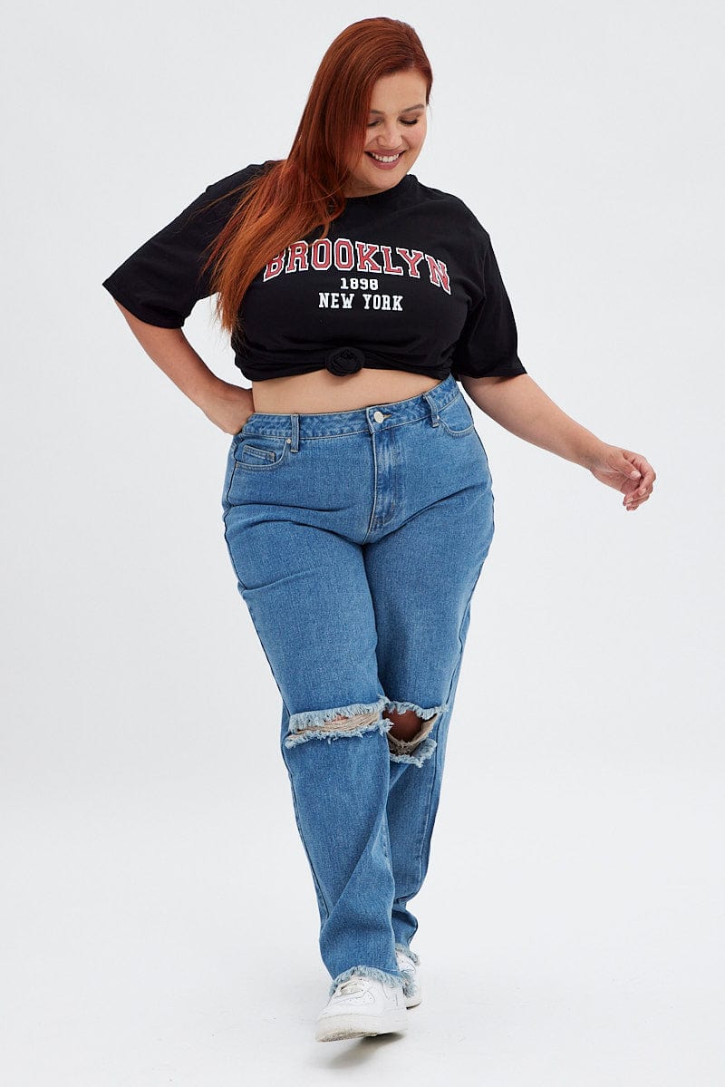 Black Short Sleeve Oversized Stripe Desert T-shirt - Image 2
