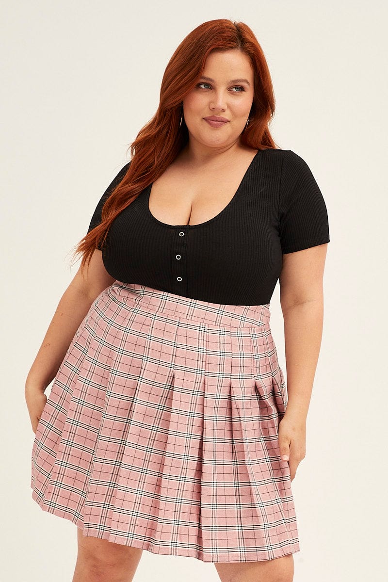 Black Short Sleeve Press Stud Black Bodysuit