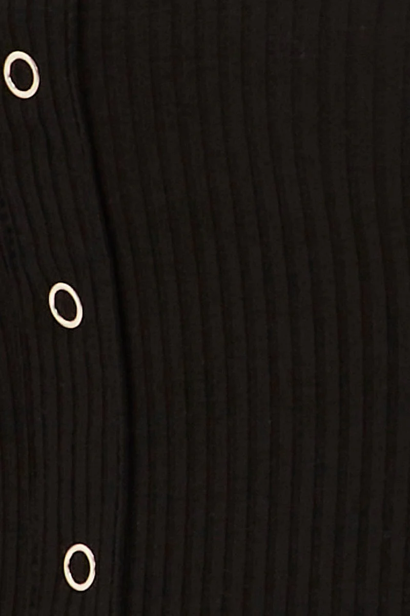Black Short Sleeve Press Stud Black Bodysuit - Image 6